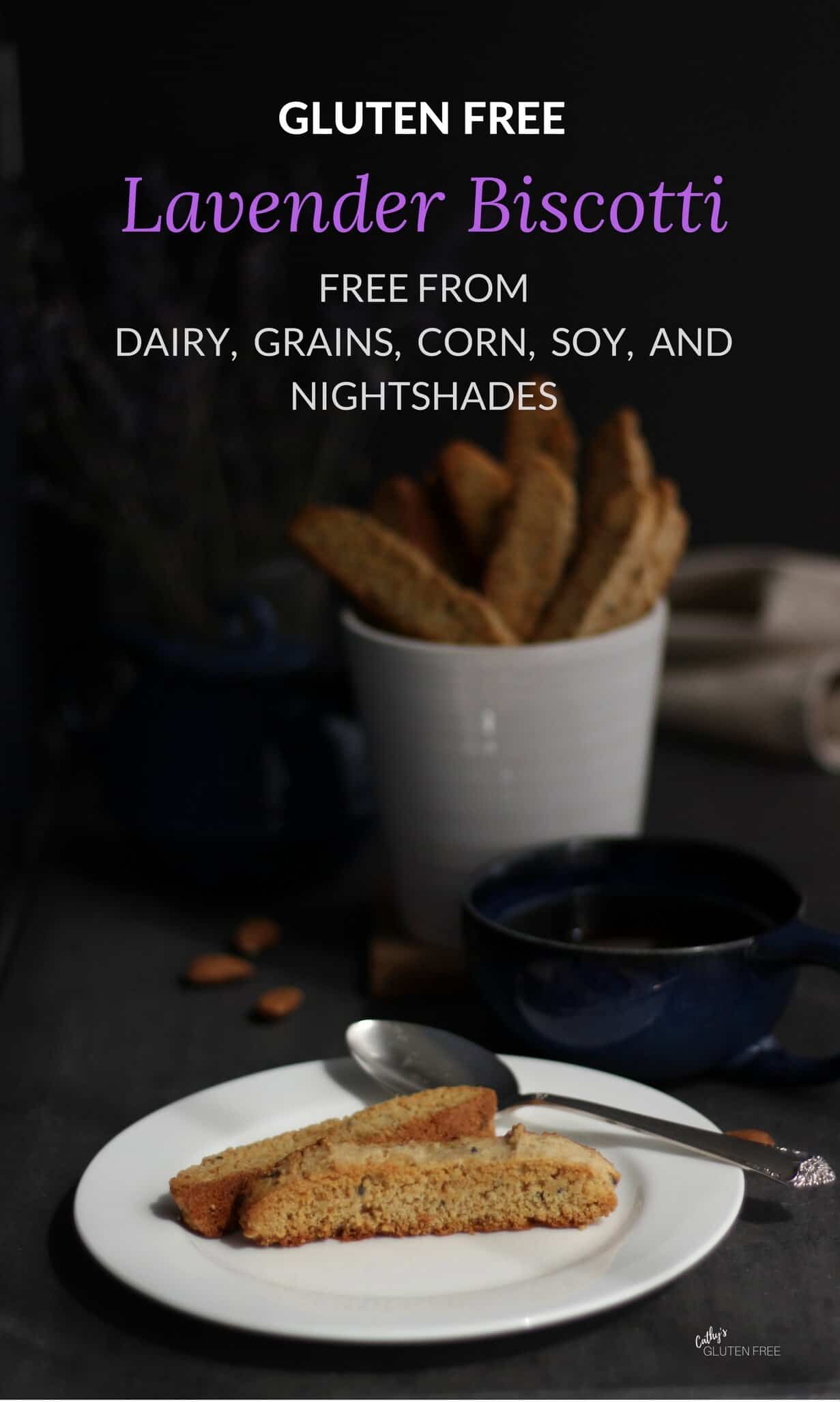 Lavender Biscotti | Free from dairy, grains, soy, nightshades, corn | CathysGlutenFree.com