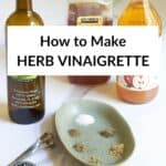 herb vinaigrette ingredients with title.