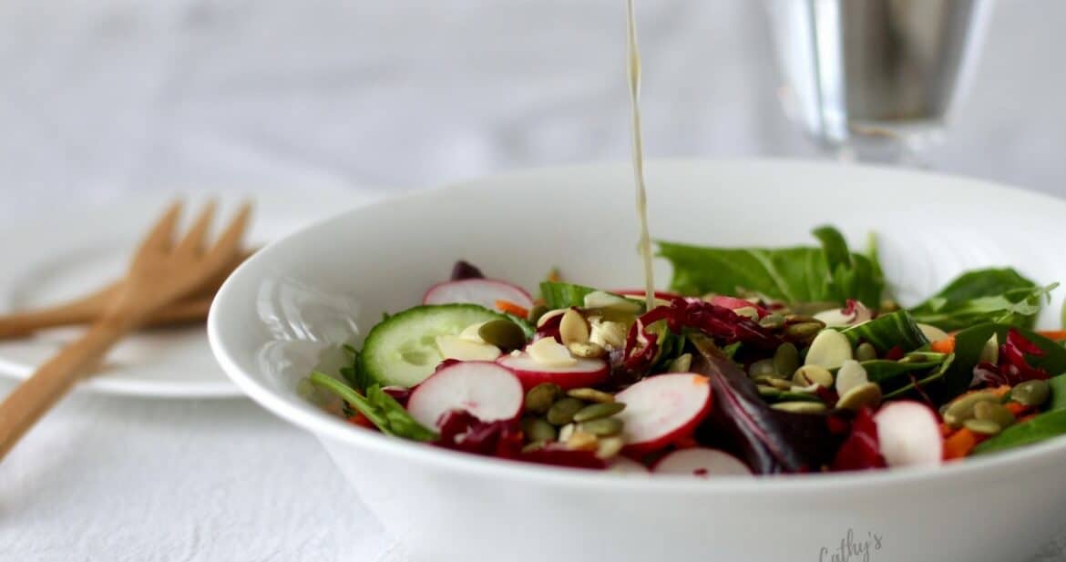 Fresh Green Garden Salad with Simple Herb Vinaigrette
