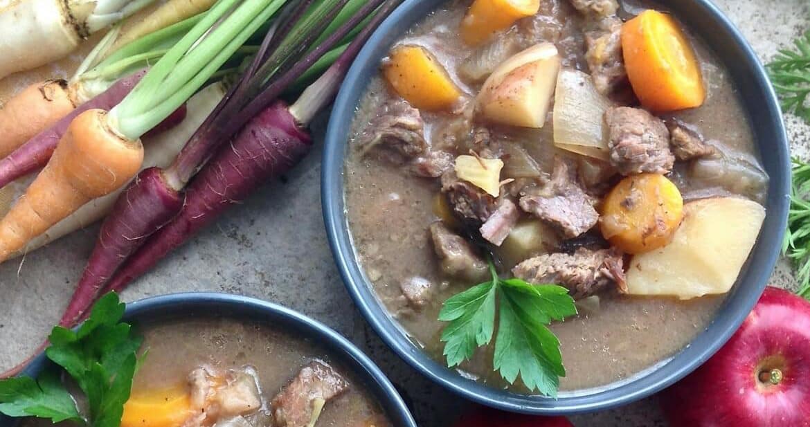 Gluten Free Slow Cooker Apple Cider Beef Stew Dairy Free