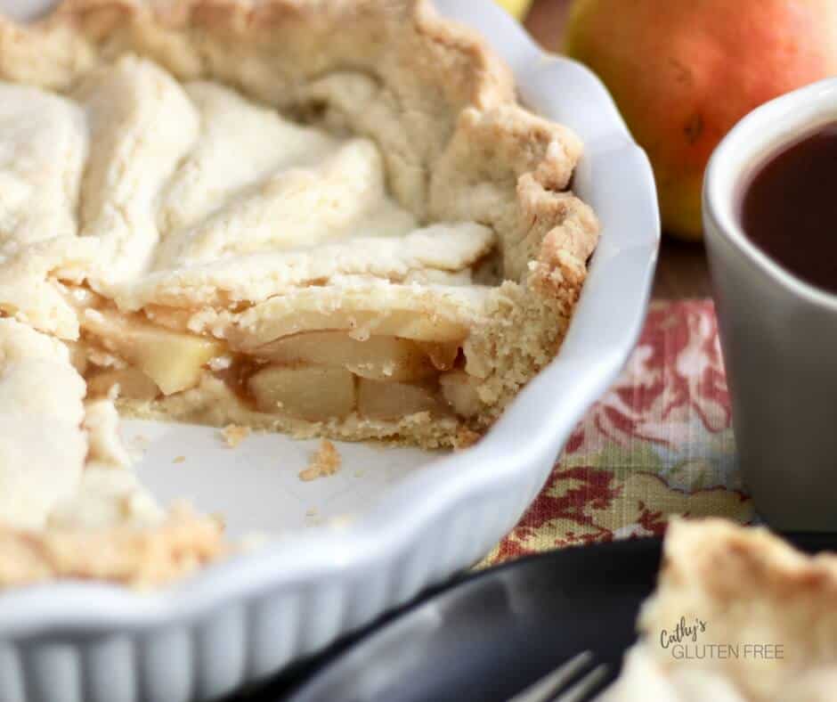 Enjoy a slice of fresh pear pie even if you have to eat gluten free! 