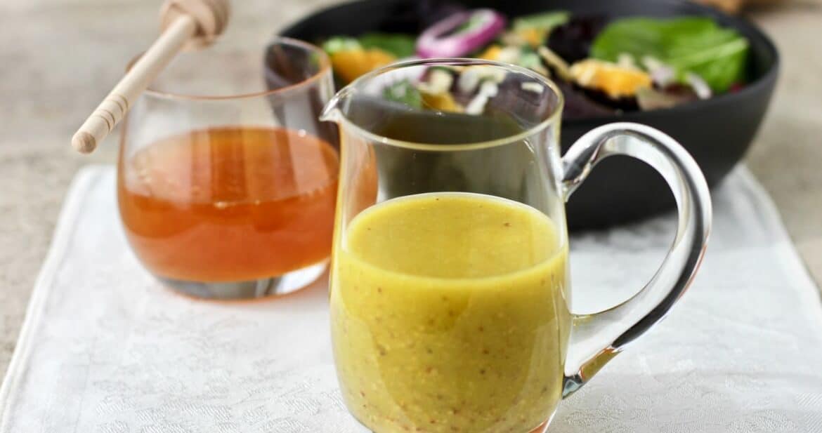 Quick, Easy, Healthy Honey Mustard Salad Dressing