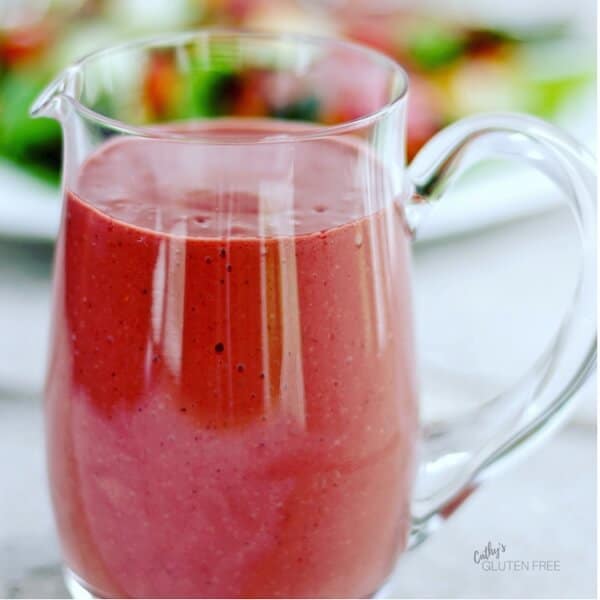 Sweet but tangy Raspberry Vinaigrette is a beautiful addition to fresh salads!