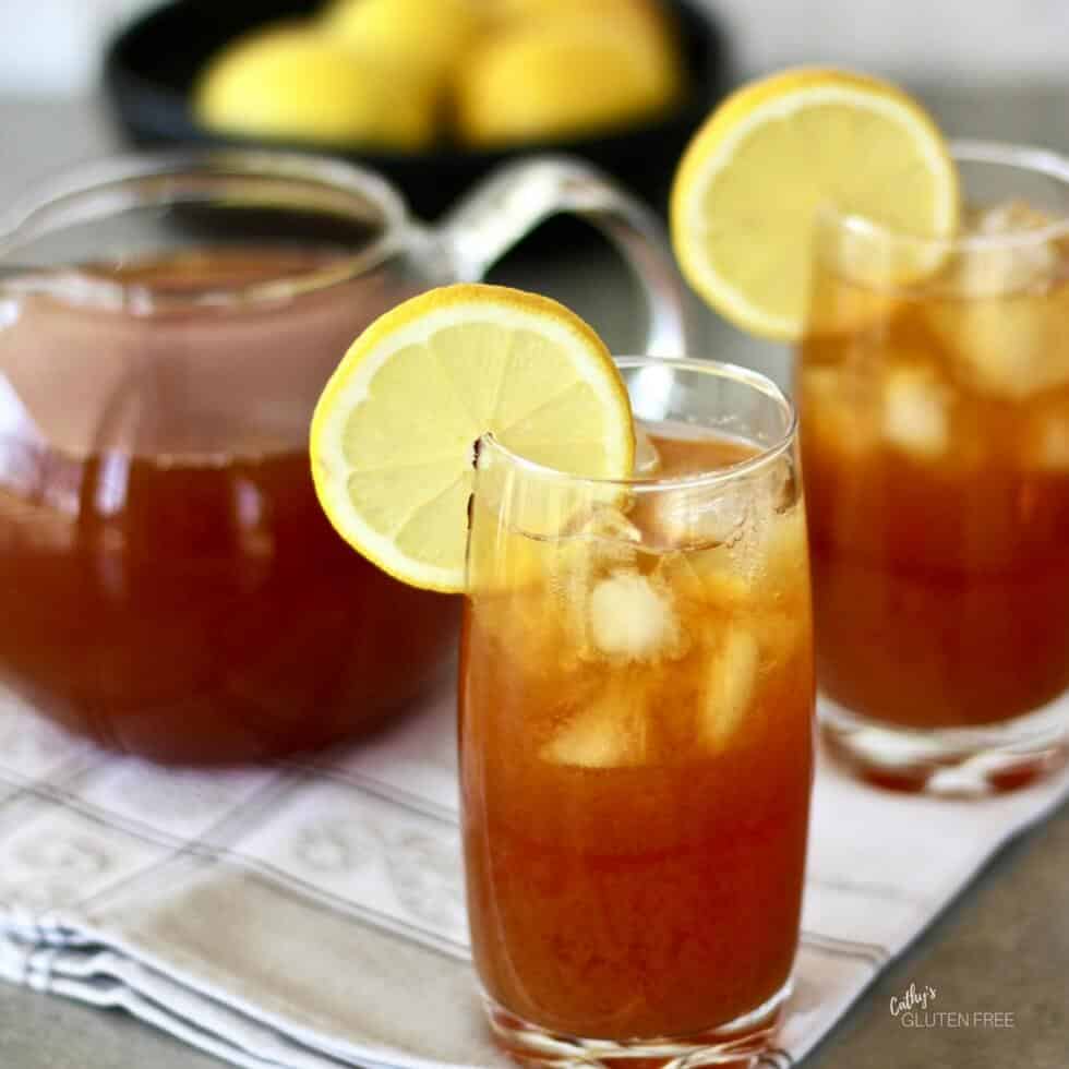 Iced Lemon Tea is naturally sweetened with raw honey.