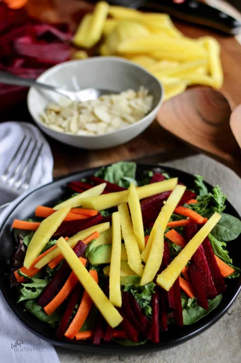 Mango and beet added to avocado salad