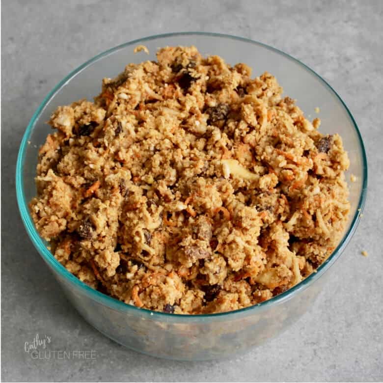 Gluten Free Carrot Christmas Pudding fits nicely into a buttered pyrex bowl. 