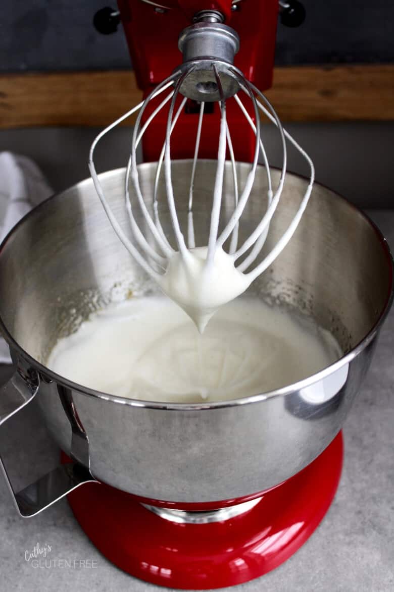 stiffly beaten egg whites for ginger meringues