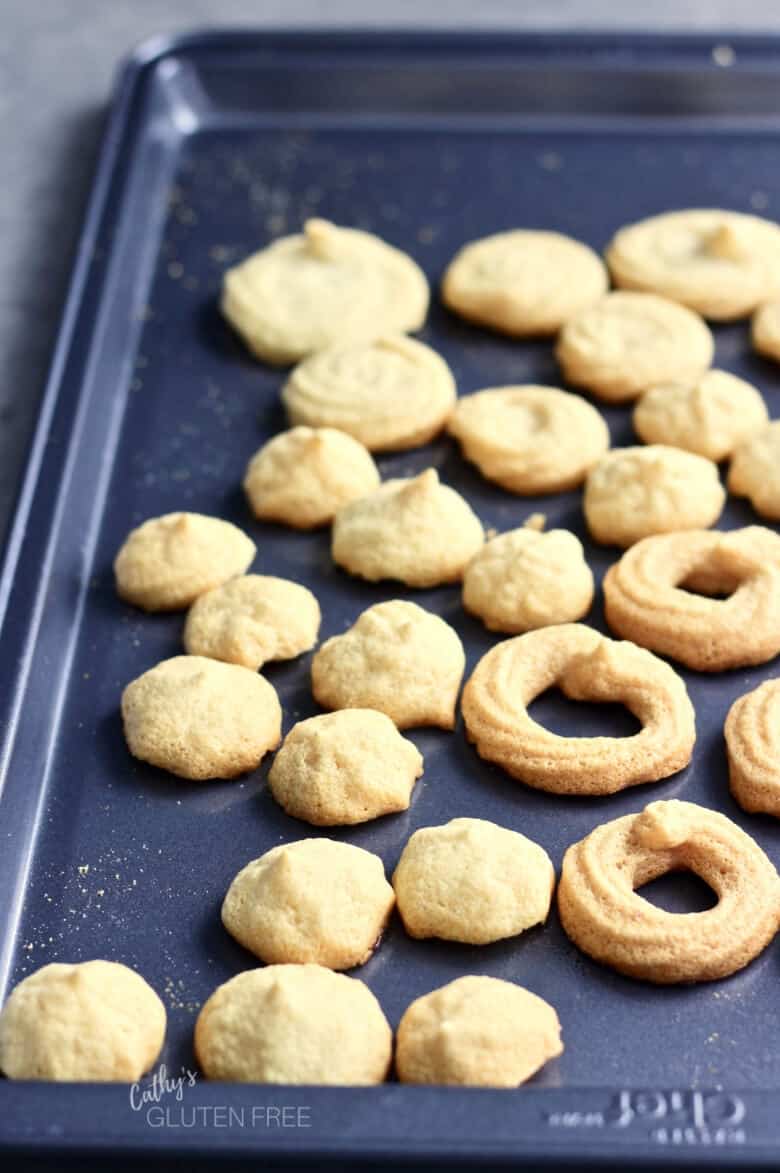 honey ginger meringues on baking pan