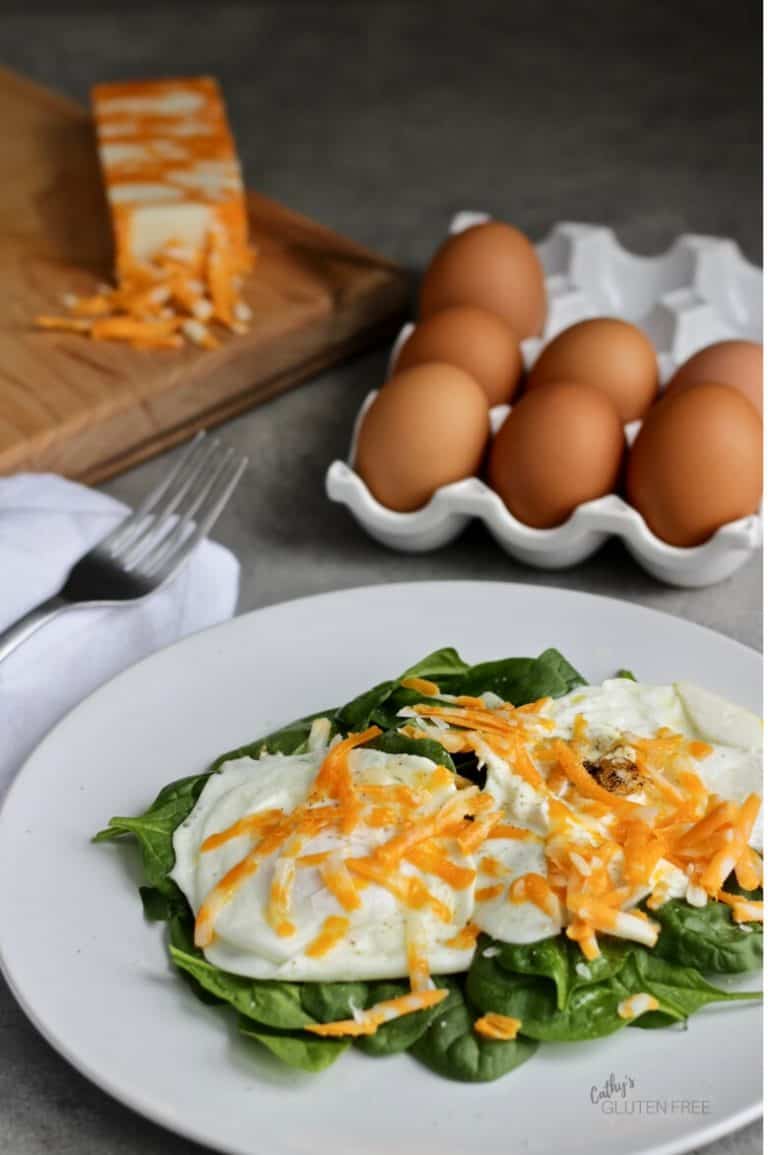 Easy Warm Spinach Salad with Egg Cathy's Gluten Free