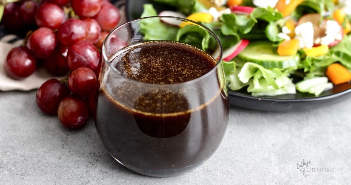 balsamic vinegar in clear glass bowl