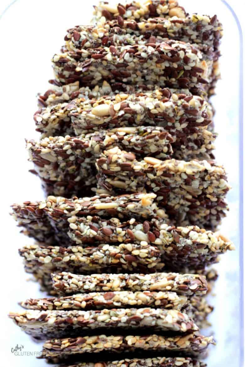 closeup of seedy crackers