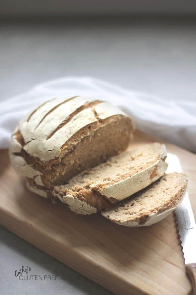 sliced bread on cutting board