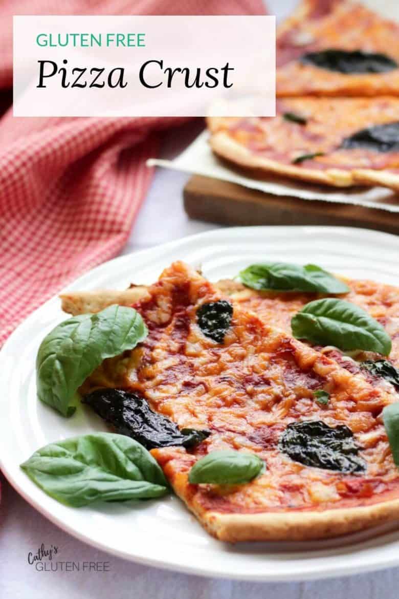 slices of thin crust pizza garnished with fresh basil leaves