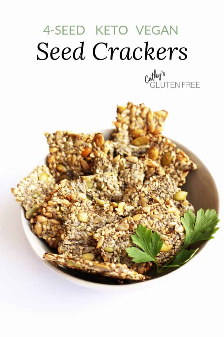 Vegan Seed Crackers in bowl