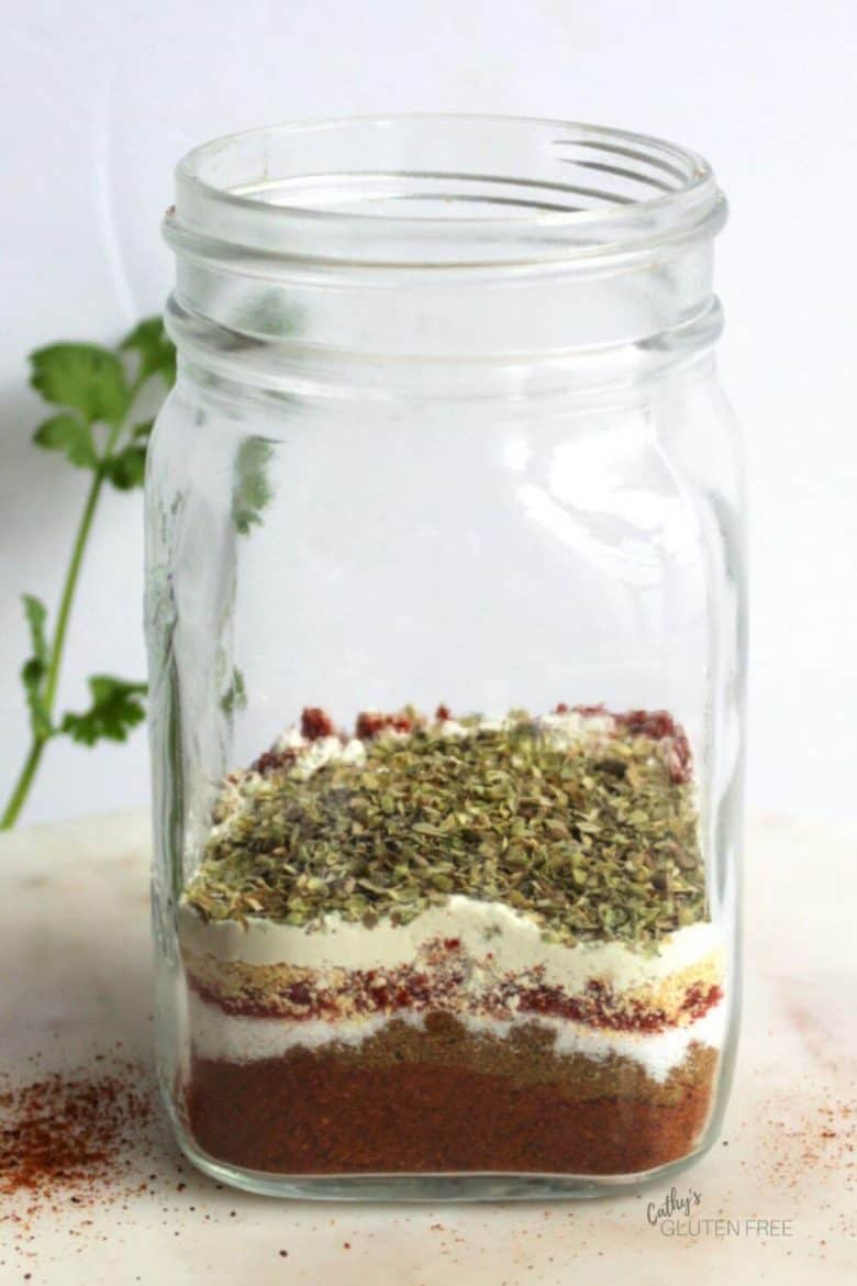 spices layered in a jar