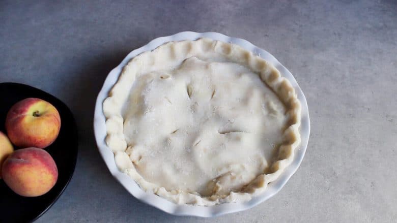 unbaked, double crusted pie