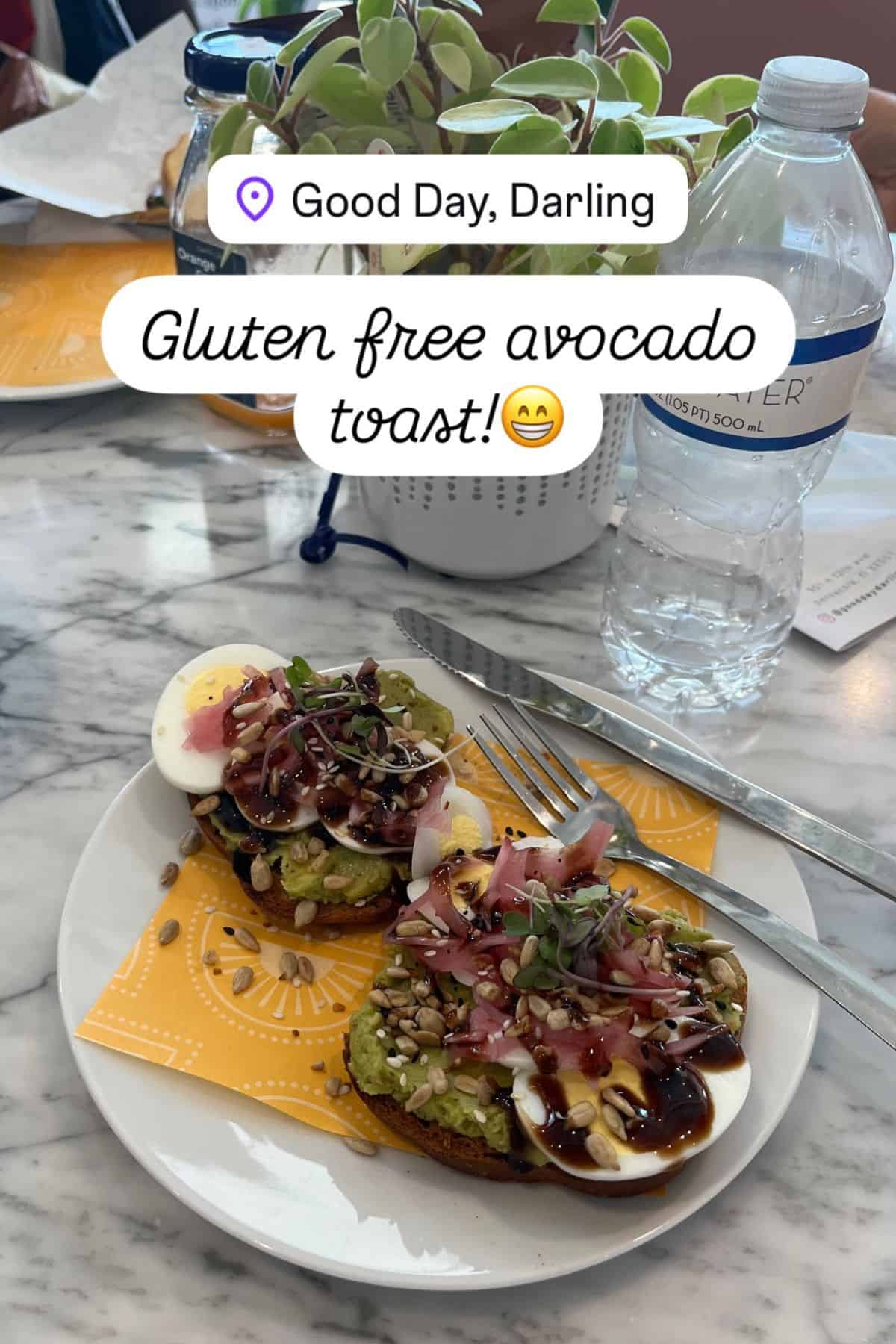 open face avocado toast.