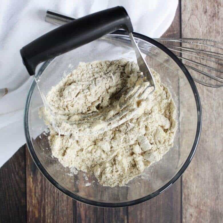 pastry blender in flour mixture