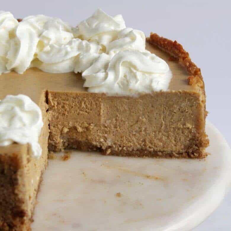 pumpkin cheesecake with whipped cream