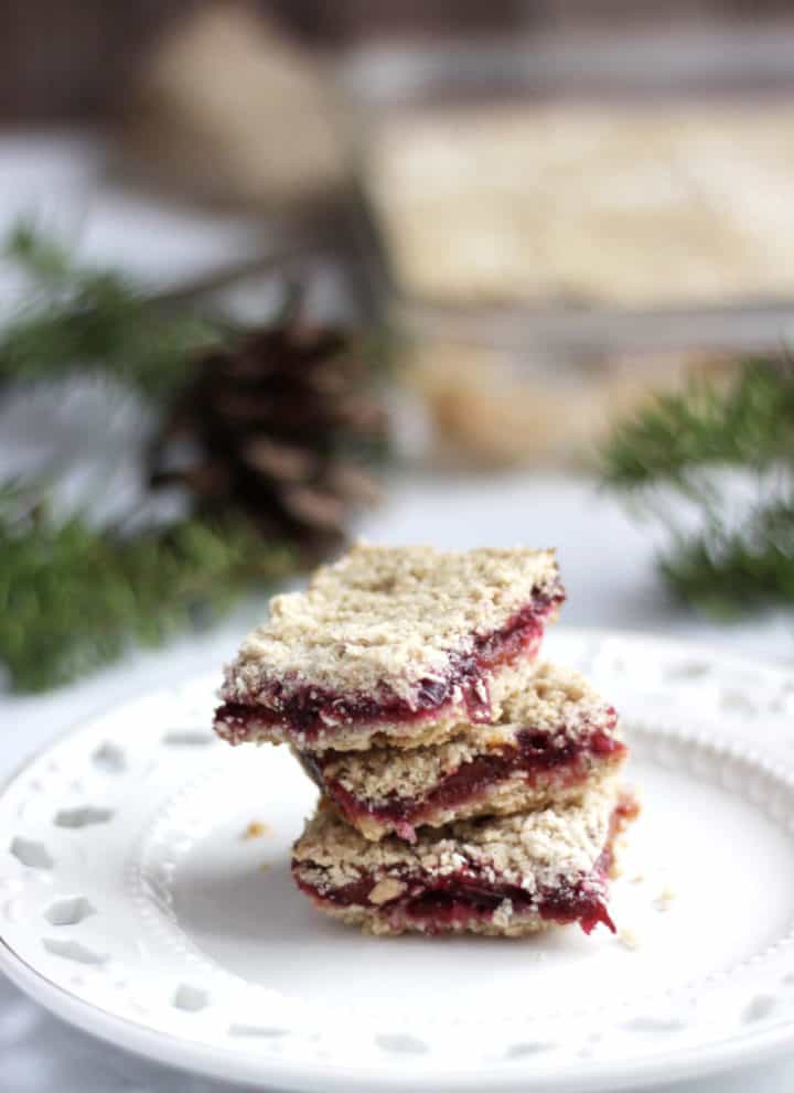 stacked gluten free cranberry bars