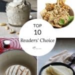 collage of yogurt, seed crackers, tortillas, and round loaf with text