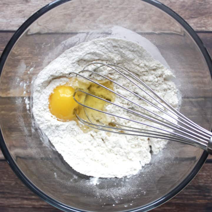 egg in flour mixture