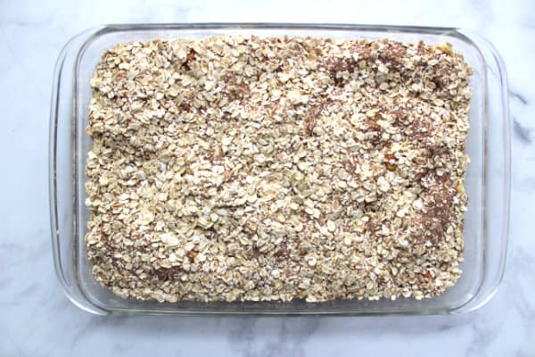 oatmeal layer in oblong pan