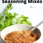 bowl of gluten free seasoning mix with text above
