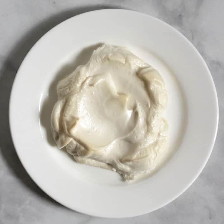 baked meringue on white plate