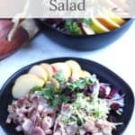 two plates of salad, with title text