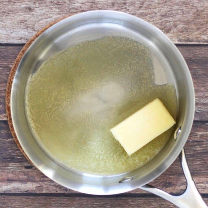 butter melting in saucepan.