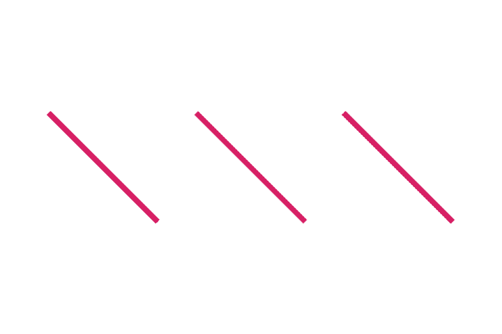 3 diagonal pink lines parallel but apart from each other