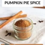 pumpkin spice mix in jar.