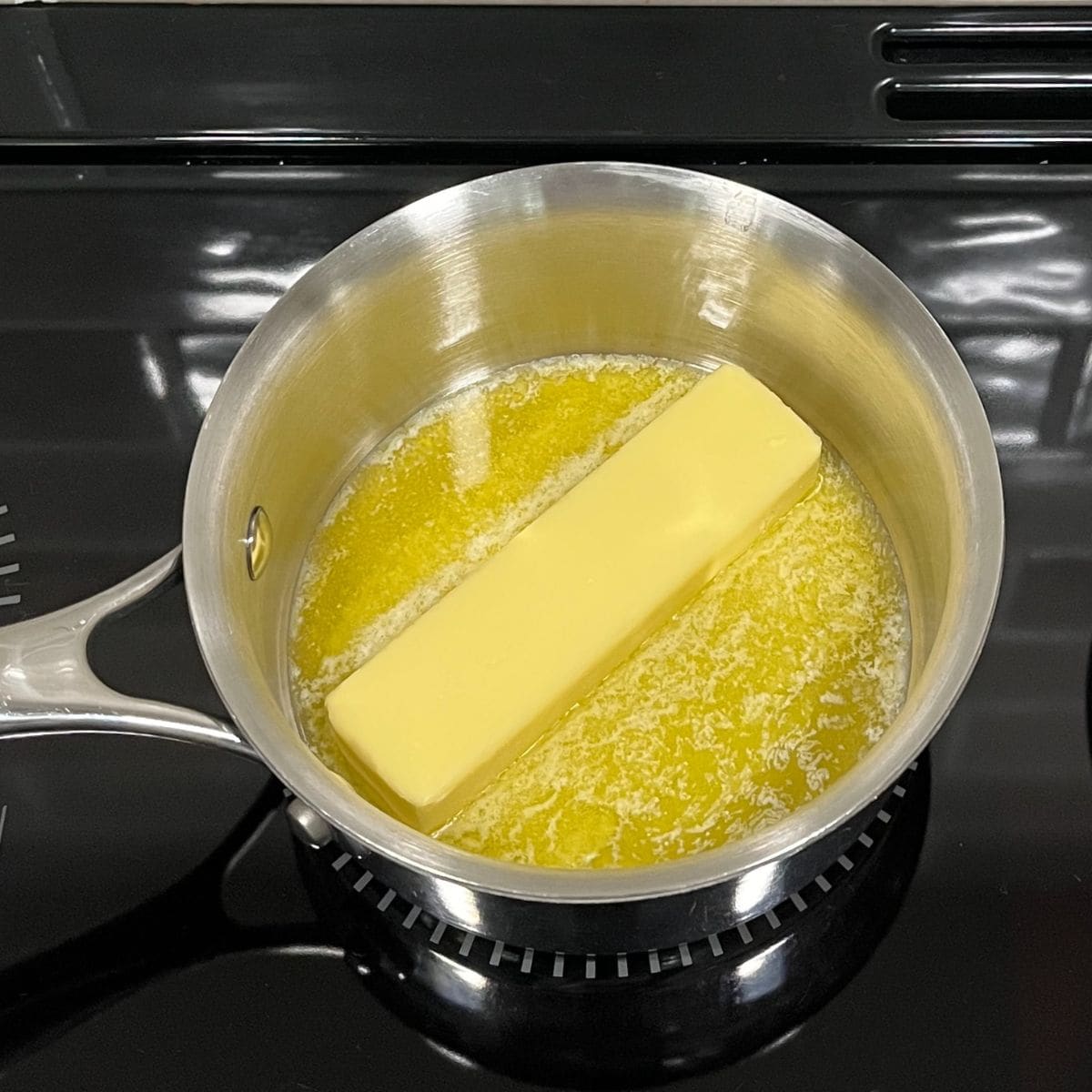 butter melting in a small saucepan.