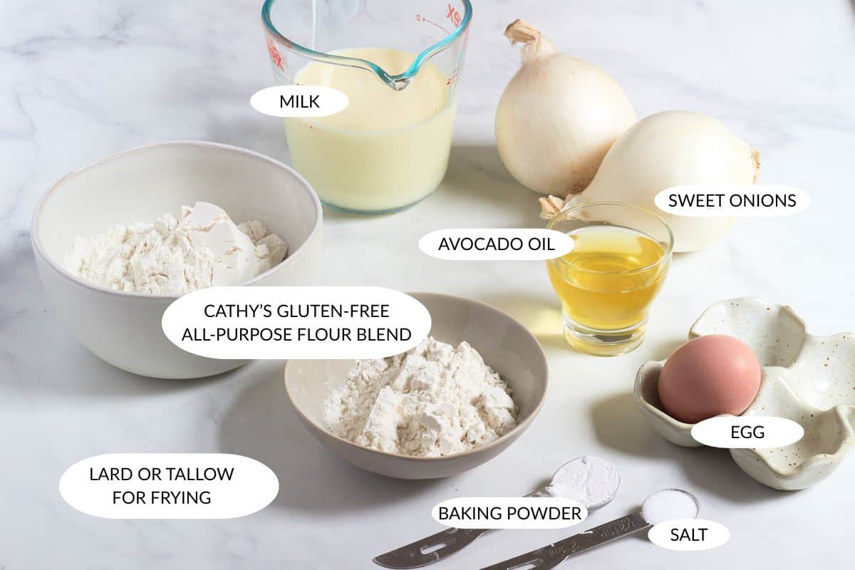 labeled ingredient for gluten-free onion rings batter.