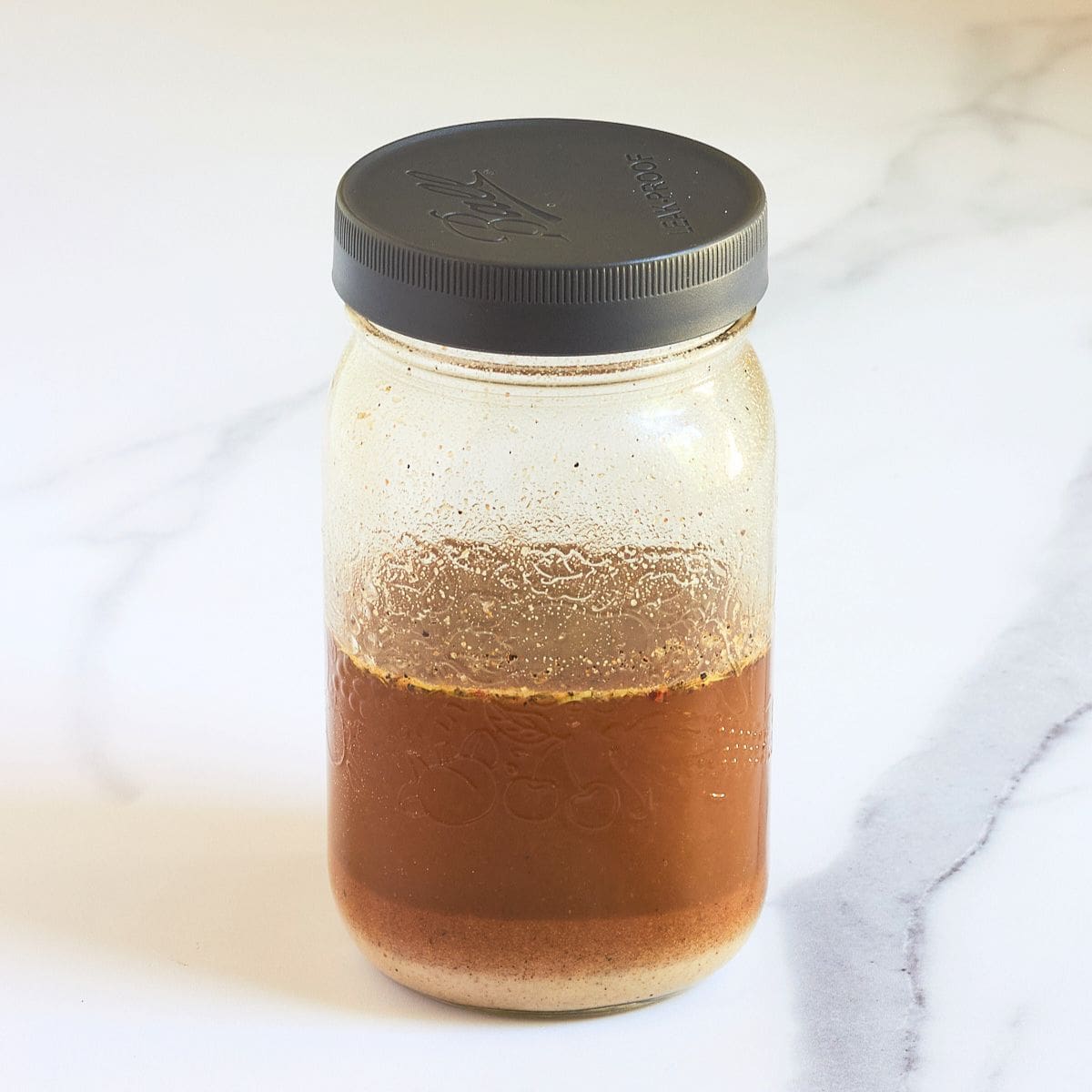 jar of brown sauce.